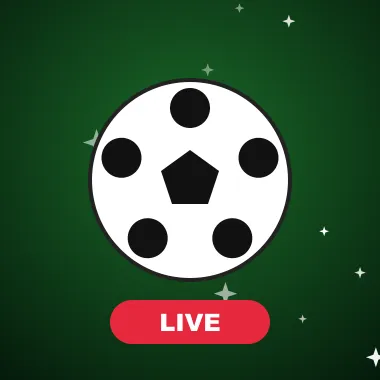 Live Betting Live betting tile with a football and a LIVE badge